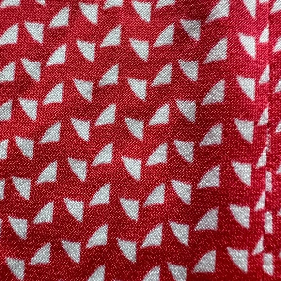 Vince Camuto Red & White Sleeveless V-Neck Top Size Large Orange red color #A-4 - Picture 3 of 5